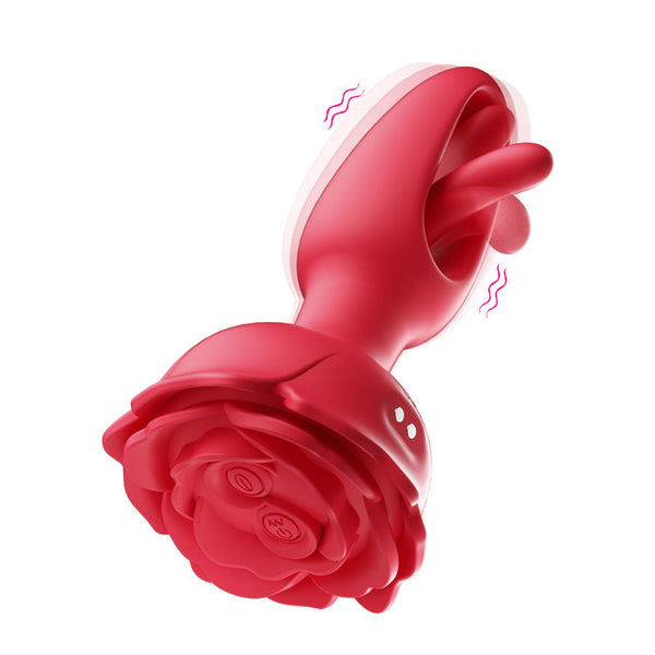 Vibrating & Flapping Rose Butt Plug