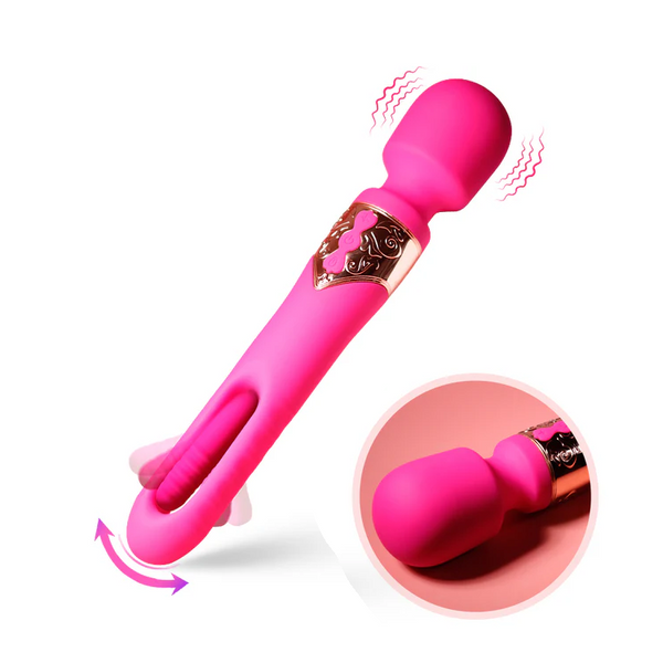 Klassisk vibrator med flappende og vibrerende funktion