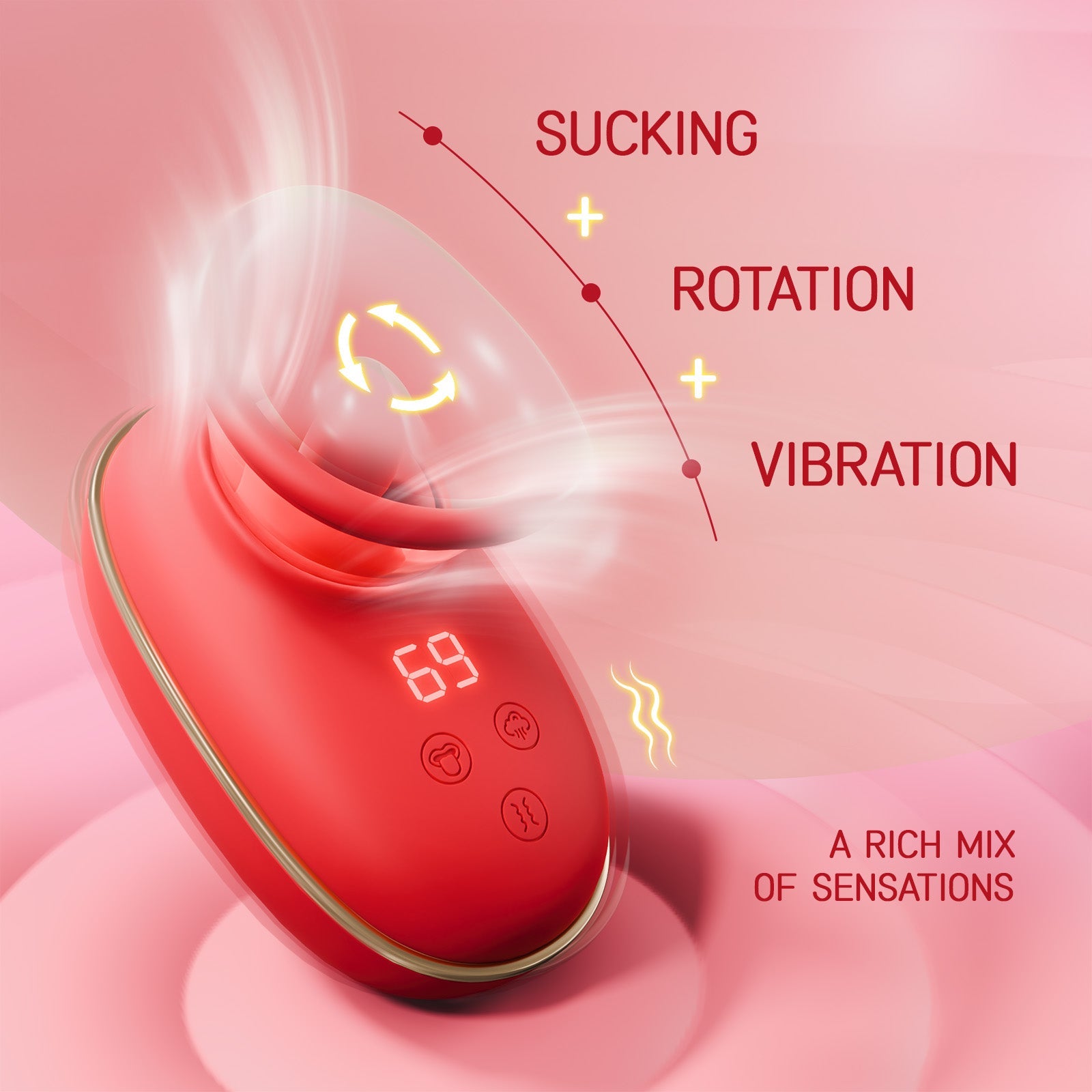 Klitoris Suger Vibrator med slikke- & vibreringsfunktion