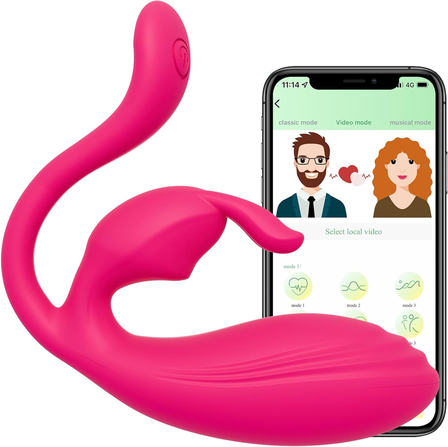 App Klitoris Vibrator med Dobbeltmotorer