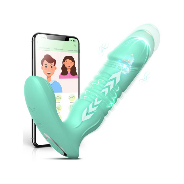 Dildo G-punkts vibrator med stødfunktioner og fleksibelt design