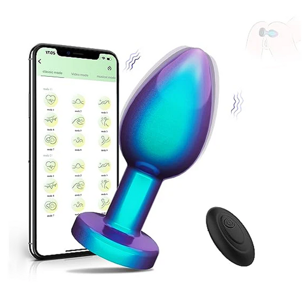 Vibrating Butt Plug with Metallic Finishing