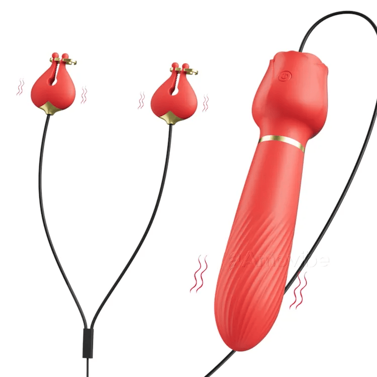 Klitoris Vibrator med Brystvorte Klemmer