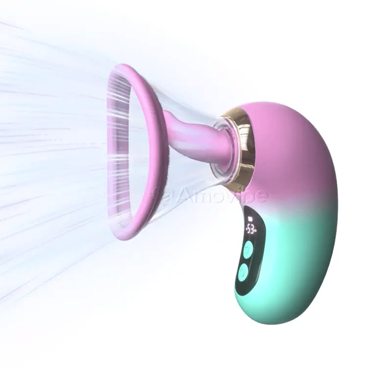 5-i-1 Vibrator med Sugning, Slikning og LCD-kontrol