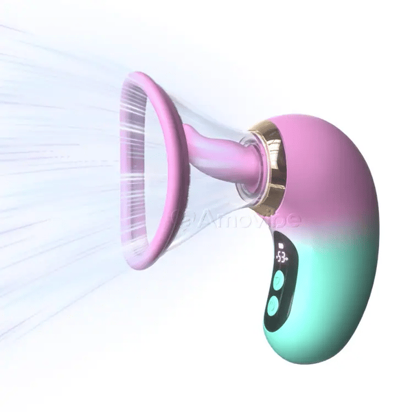 5-i-1 Vibrator med Sugning, Slikning og LCD-kontrol
