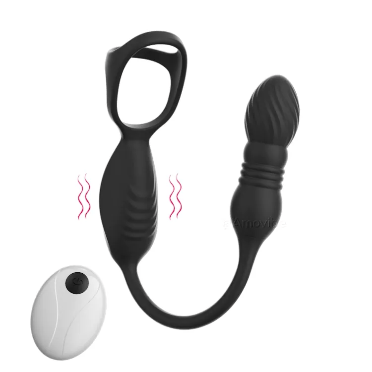 Fjernbetjent Thrusting Prostatamassager med 10 Vibrationsfunktioner