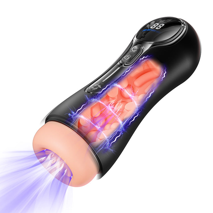Automatisk Mandlig Masturbator – 4 Sug, 9 Vibrationer, LED Display