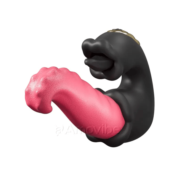 Stødende & Slikkende G-punkt Vibrator med Dobbelt Rose Design