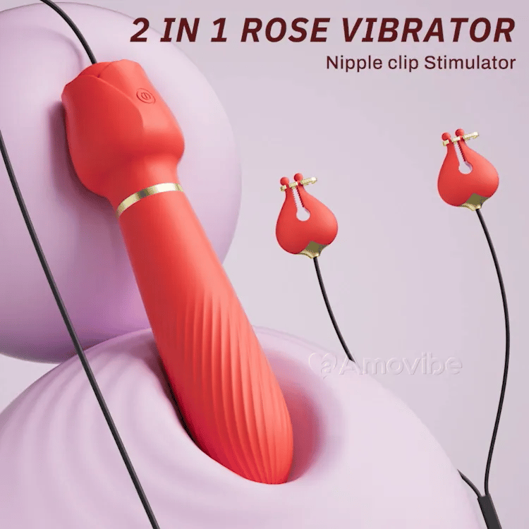 Klitoris Vibrator med Brystvorte Klemmer