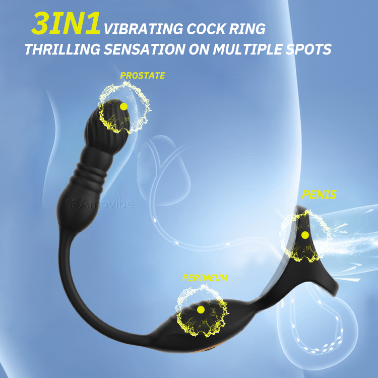 Fjernbetjent Thrusting Prostatamassager med 10 Vibrationsfunktioner