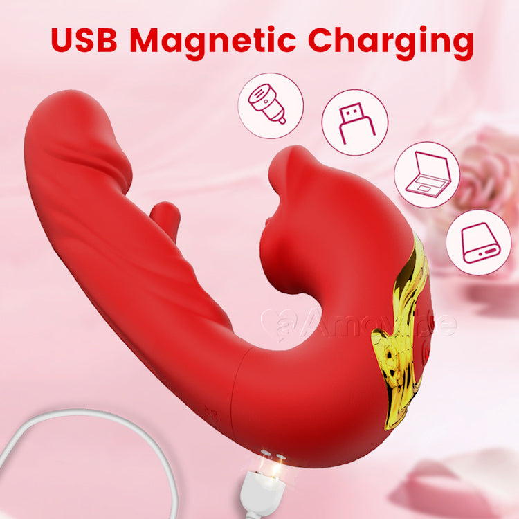 Flappende Klitoris Vibrator med Kyssemund & Vibration