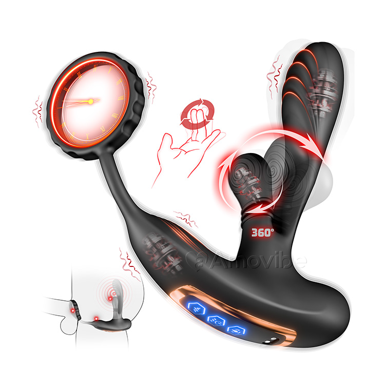 Prostata Stimulator med Roterende Funktion og Tredobbelt Vibration