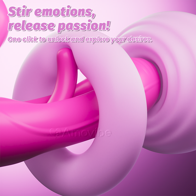4-motor dobbelt-endet dildo med 10 vibrations- og slagtilstande