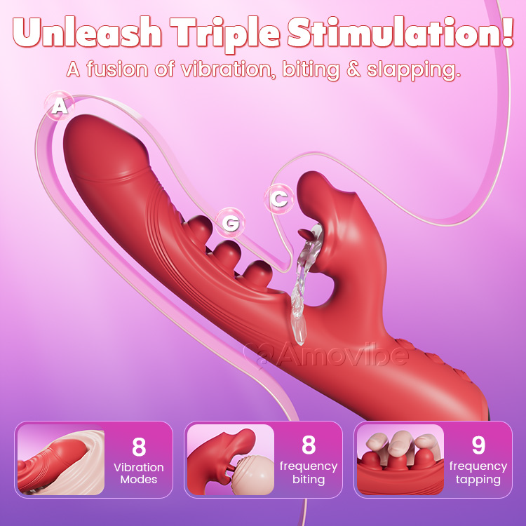 Kysse- & Triple-Tap Vibrator – Klitoris- & G-Punkt Stimulation