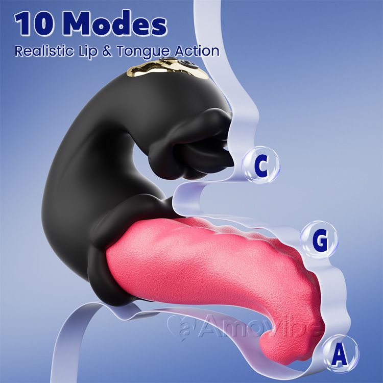 Stødende & Slikkende G-punkt Vibrator med Dobbelt Rose Design