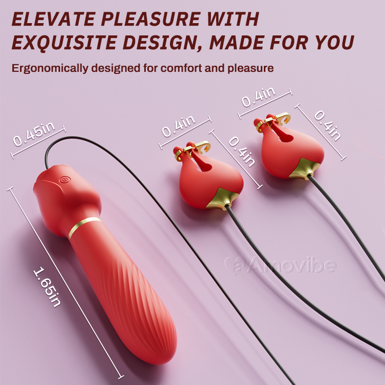 Klitoris Vibrator med Brystvorte Klemmer