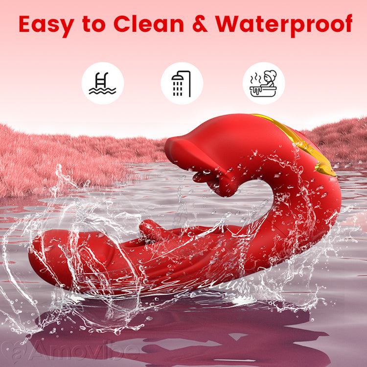 Flappende Klitoris Vibrator med Kyssemund & Vibration