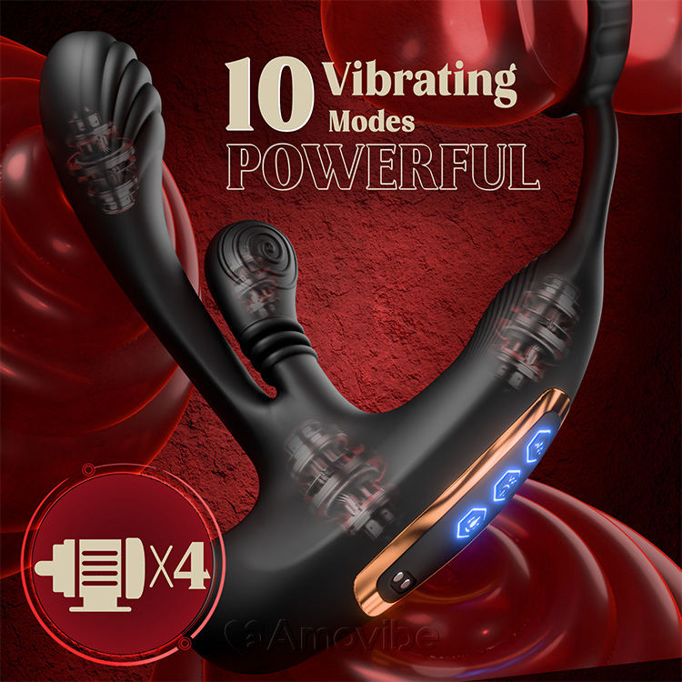Prostata Stimulator med Roterende Funktion og Tredobbelt Vibration