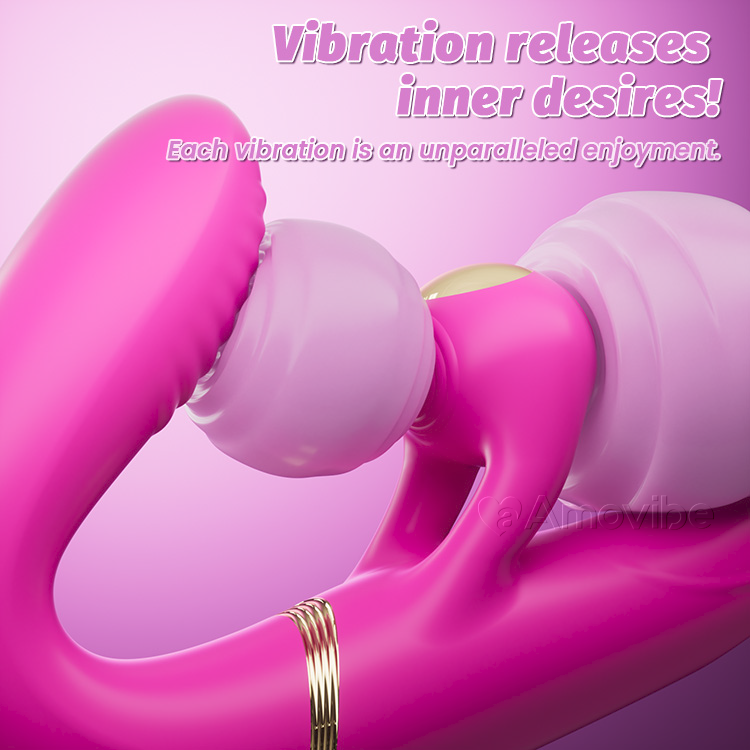 4-motor dobbelt-endet dildo med 10 vibrations- og slagtilstande