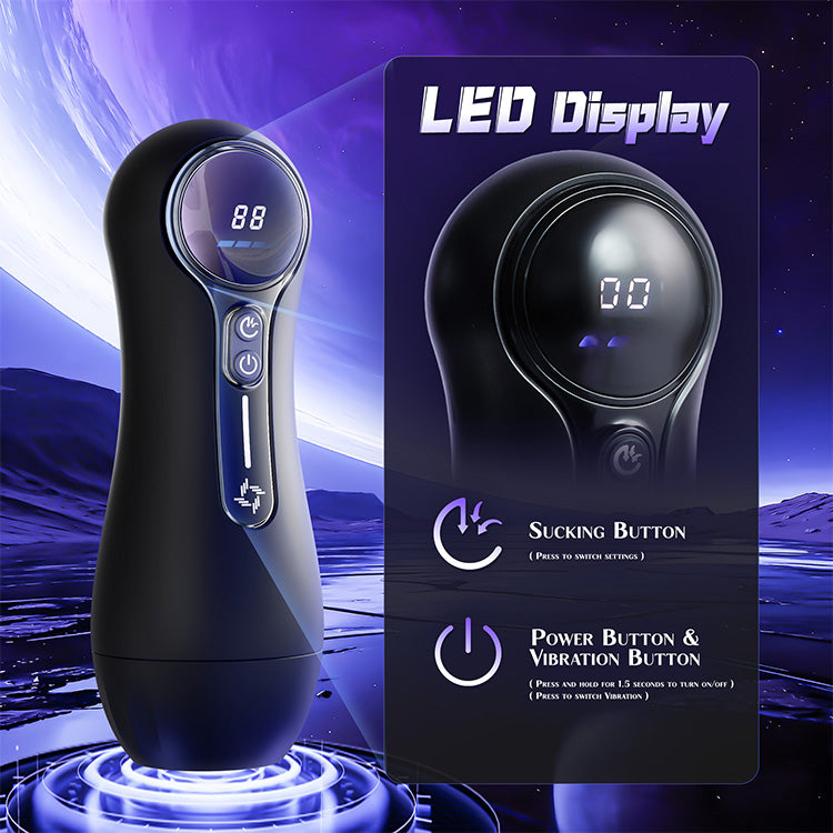 Automatisk Mandlig Masturbator – 4 Sug, 9 Vibrationer, LED Display
