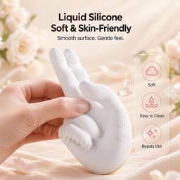 Handgeformter Wärmender Vibrator: 10 Vibrations- & 10 Klopfmodi für Dual-Finger-Stimulation