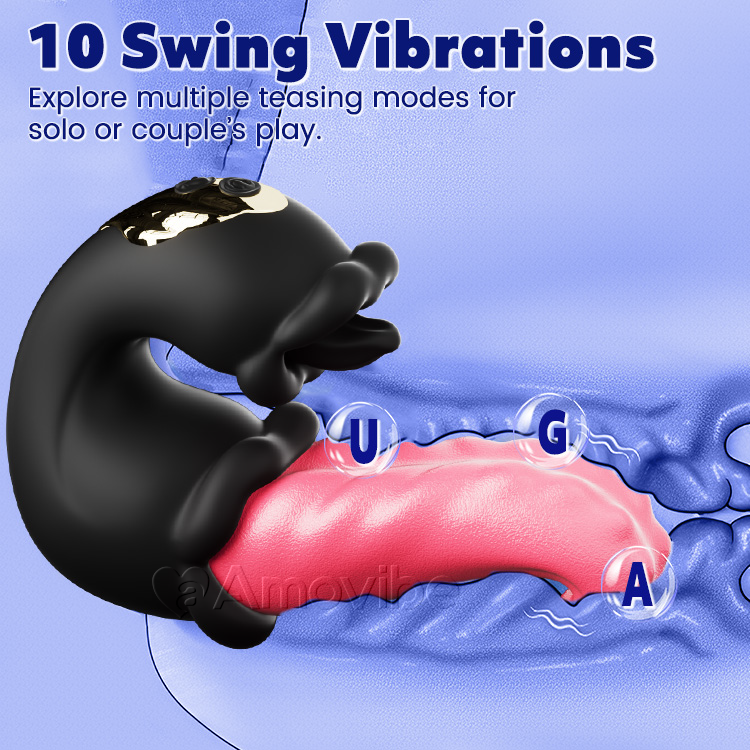 Stødende & Slikkende G-punkt Vibrator med Dobbelt Rose Design