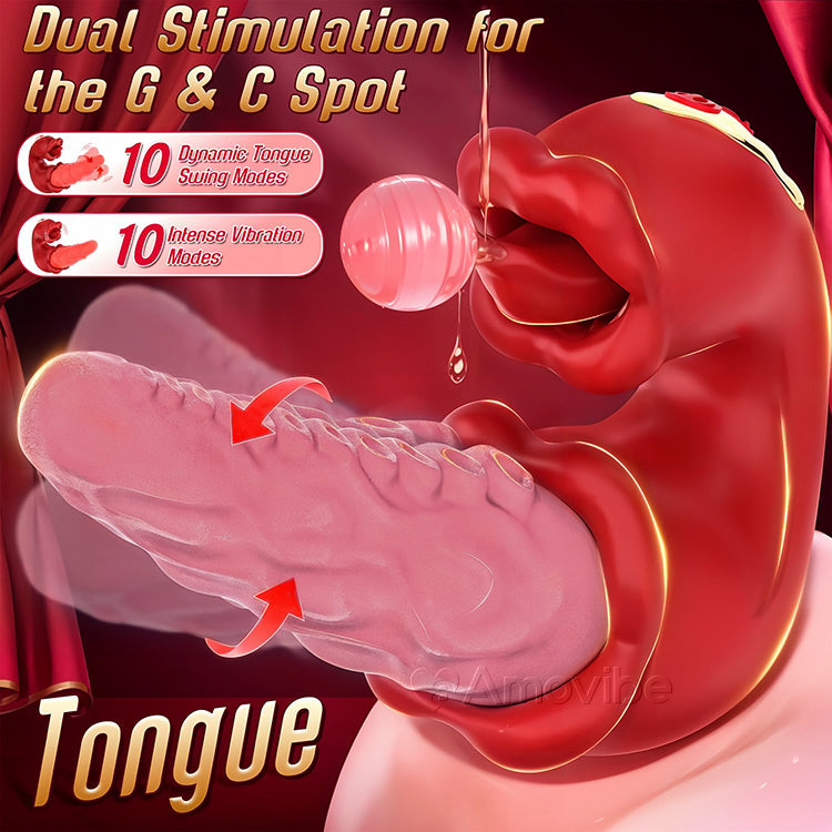 2-in-1 Octopus Vibrator with Teasing Tongue & 10 Vibration Modes