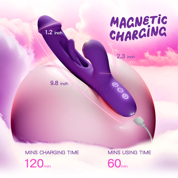 Innovativ Flapping G-punkt Vibrator med Udskiftelige Silikonehylstre til Tappe-, Kilde- & Slikkefunktion