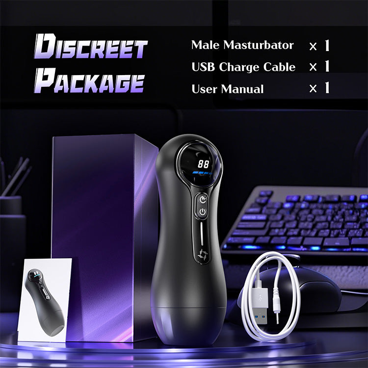 Automatisk Mandlig Masturbator – 4 Sug, 9 Vibrationer, LED Display