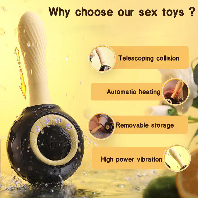 Stødende & Vibrerende Sexmaskine med Varmende Funktion & Fjernbetjening