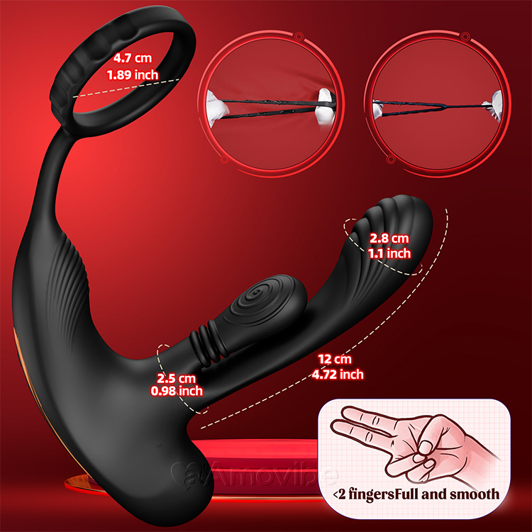 Prostata Stimulator med Roterende Funktion og Tredobbelt Vibration