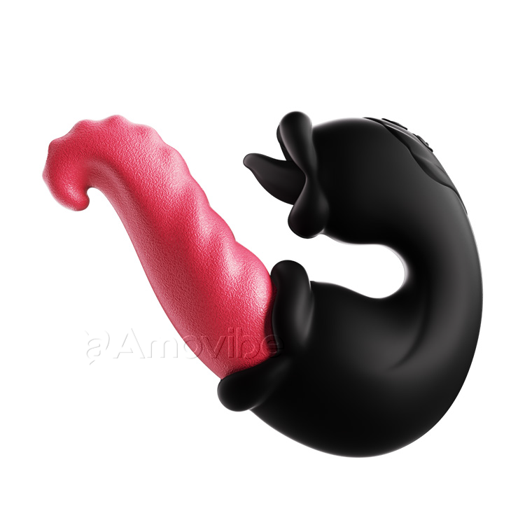 Stødende & Slikkende G-punkt Vibrator med Dobbelt Rose Design
